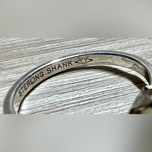 Vintage Designer VARGAS Sterling Silver Milky Agate Orb Ring, Size 6.75, 1.5g - Picture 8 of 12